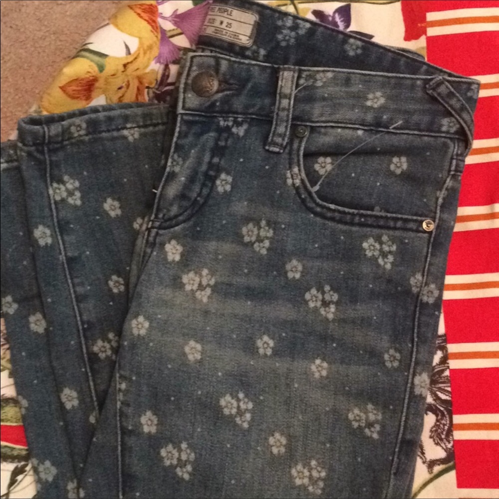 Free people floral jeans 25 - Picture 5 of 8
